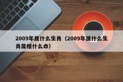 2009年属什么生肖（2009年属什么生肖属相什么命）
