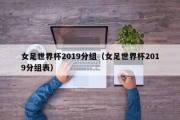 女足世界杯2019分组（女足世界杯2019分组表）