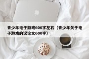 青少年电子游戏600字左右（青少年关于电子游戏的议论文600字）
