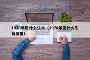 1978年属什么生肖（1978年属什么生肖属相）