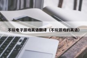不玩电子游戏英语翻译（不玩游戏的英语）