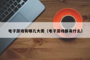 电子游戏有哪几大类（电子游戏都有什么）