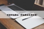 手游寻仙黑云（寻仙黑云头领在哪）