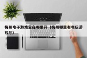 杭州电子游戏室在哪里开（杭州哪里有电玩游戏厅）
