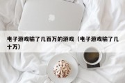 电子游戏输了几百万的游戏（电子游戏输了几十万）